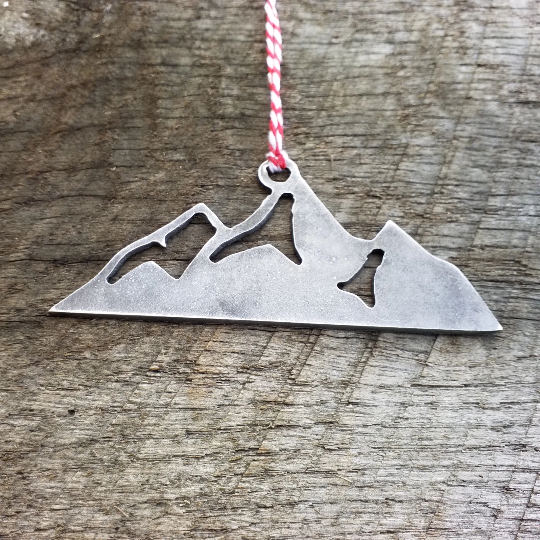 Mountain Christmas Ornament - FREE SHIPPING, Stocking Stuffer, Holiday Gift, Tree