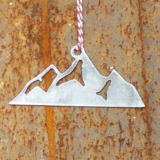 Mountain Christmas Ornament - FREE SHIPPING, Stocking Stuffer, Holiday Gift, Tree