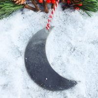 Thumbnail for Crescent Moon Christmas Ornament - Celestial Stocking Stuffer Gift - Tree Home Decor