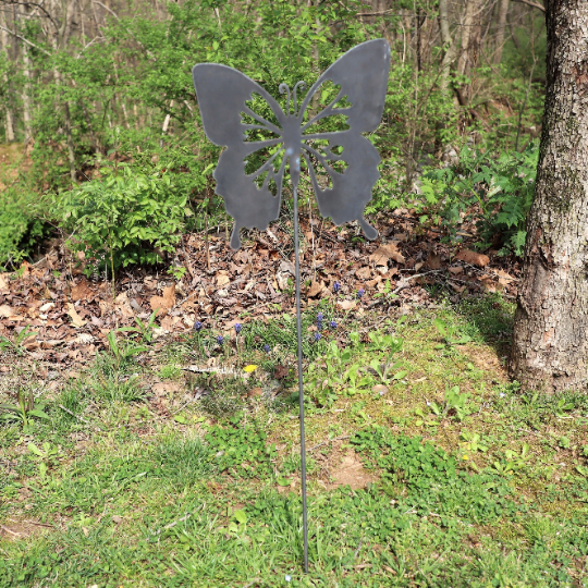 Metal Butterfly Garden Stake - Steel Gardening Decor - Yard Art Marker - Spring and Summer Decor - Butterfly Art