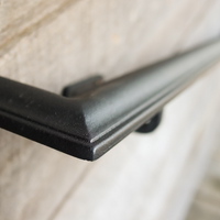 Thumbnail for Metal Handrail with Square Returns - ADA Compliant Return Wall Mount Grab Rail - Victorian Stair Rail