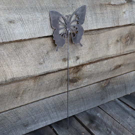 Metal Butterfly Garden Stake - Steel Gardening Decor - Yard Art Marker - Spring and Summer Decor - Butterfly Art