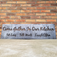 Thumbnail for Come Gather in Our Kitchen Sign - Personalized Kitchen Signs - Farmhouse Kitchen Decor - Modern Farmhouse - Metal Wall Art - Modern Kitchen