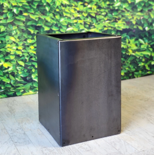 Pedestal Metal Planter - 18" Tall Planter - Planter Box - Planter Pot - Raw Steel Will Develop Natural Rusty Patina - Minimalist
