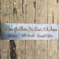 Thumbnail for Come Gather in Our Kitchen Sign - Personalized Kitchen Signs - Farmhouse Kitchen Decor - Modern Farmhouse - Metal Wall Art - Modern Kitchen