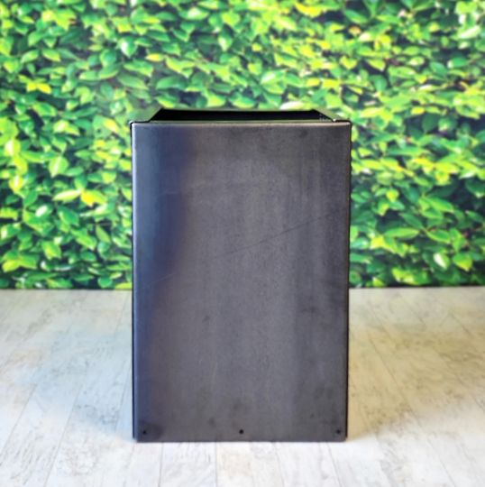 Wholesale Pedestal Metal Planter - 18" Tall Planter - Planter Box - Planter Pot - Raw Steel With Natural Rusty Patina - Minimalist