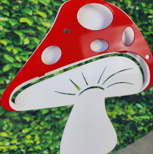 Mushroom 3D Metal Sign - Mushroom Art - Enchanted Forest Art - Custom Metal Sign