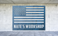 Thumbnail for Rustic American Flag - Personalized Metal Sign - 4th of July - Man Cave Sign