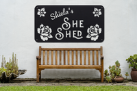 Thumbnail for Custom Metal She Shed Sign - Personalized She Shed Decor - Custom Babe Cave Sign - She Shed Wall Art