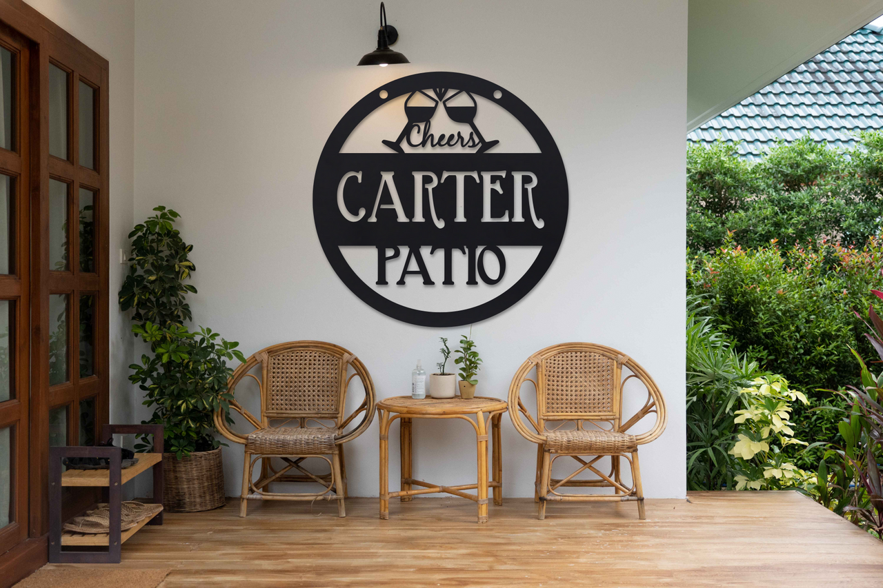 Personalized Hanging Metal Porch Signs - Home Bar Signs - Wedding Gift ...