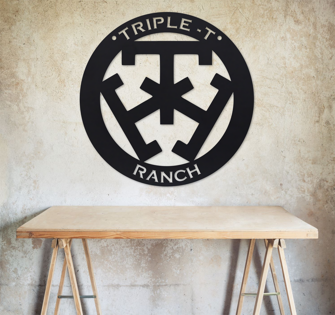 Custom Ranch Brand Metal Sign – Personalized Farm or Cattle Logo Wall ...