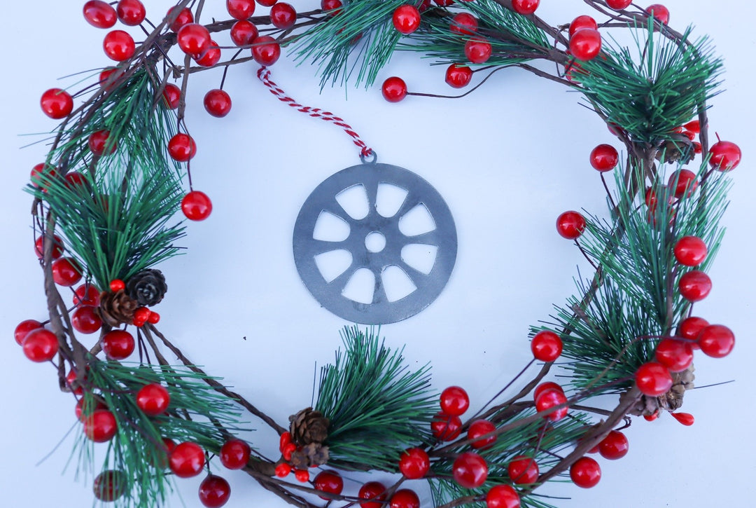 Motorcycle Wheel Christmas Ornament - Holiday Stocking Stuffer Gift
