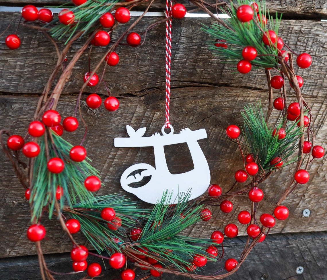 Sloth Christmas Ornament - Holiday Stocking Stuffer Gift - Tree Home Decor