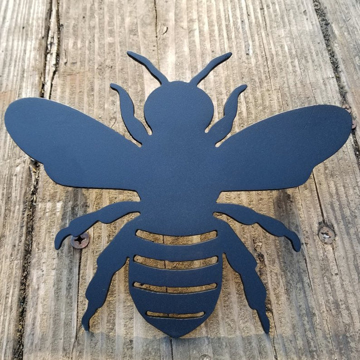 Garden Bumble Bee Metal Floating Sign - Flowers, Spring Honey Bee Yard Decor - Apiarist Decor