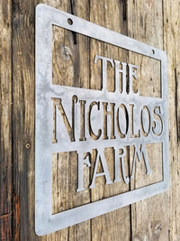 Thumbnail for Hanging Farm Sign- Square Metal Sign, Personalized, Ranch, Barn, Family, House, Wedding Gift