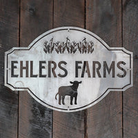 Thumbnail for Custom Vintage Metal Farmhouse Sign - Personalized Family Name Farm Wall Art - Choose a Farm Animal