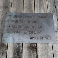 Thumbnail for Metal Winnie the Pooh Nursery Sign - Kids Room Quote Wall Art
