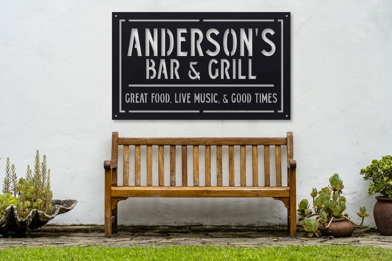Metal Signs Personalized Family Bar and Grill Sign - Custom Metal Sign - Metal Wall Art - Personalized Gift - Custom Metal Sign Outdoor