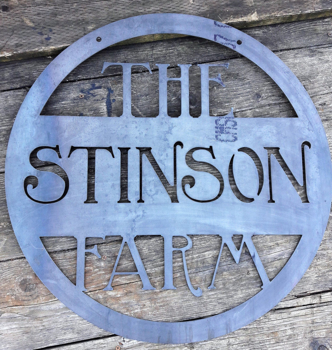 Hanging Farm Sign - Personalized Metal Sign - Personalized Family Name Sign, Rustic Interior Decor