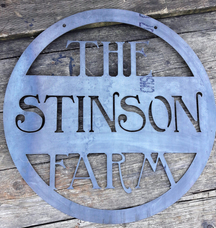 Hanging Farm Sign - Personalized Metal Sign - Personalized Family Name Sign, Rustic Interior Decor