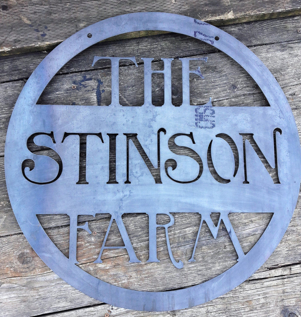 Hanging Farm Sign - Custom Metal Sign - Personalized Family Name Sign