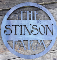 Thumbnail for Hanging Farm Sign - Custom Metal Sign - Personalized Family Name Sign