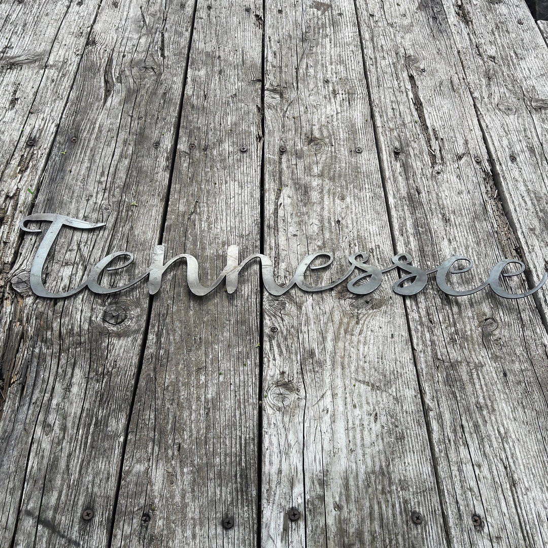 Tennessee Sign Metal - Cursive Word Wall Decor