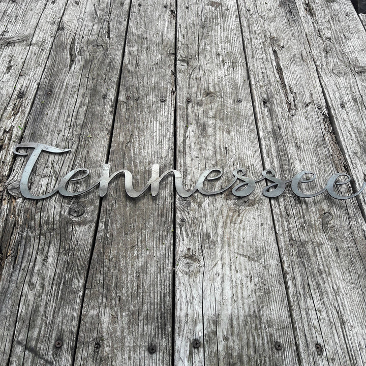 Tennessee Sign Metal - Cursive Word Wall Decor