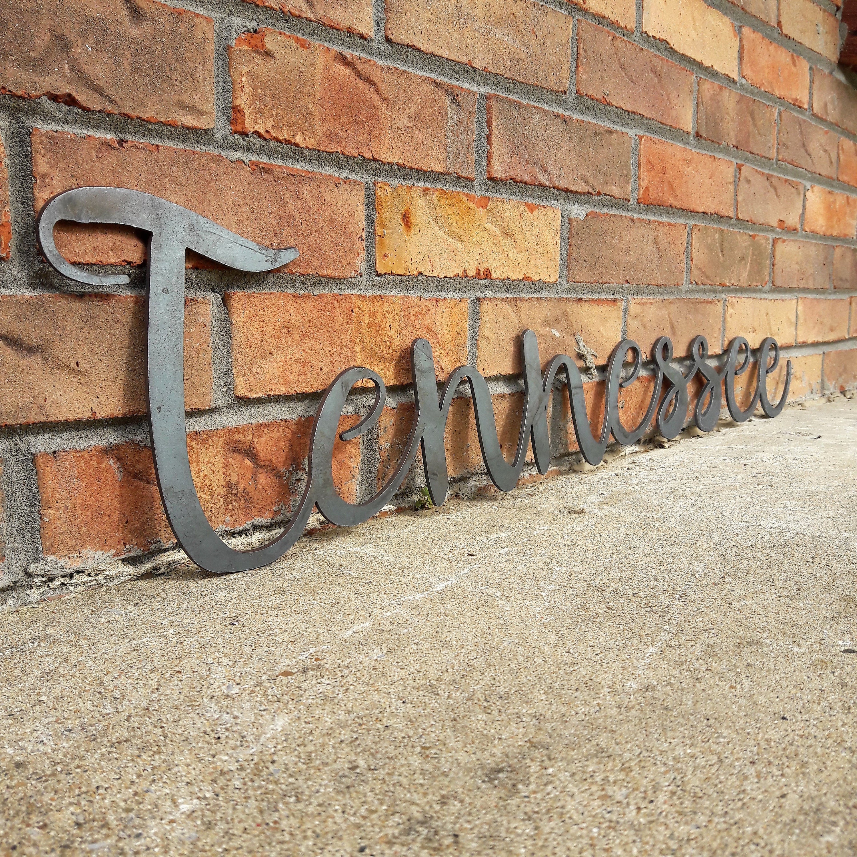 Metal Tennesseee Sign- Custom Metal Sign, Cursive Words – Maker Table