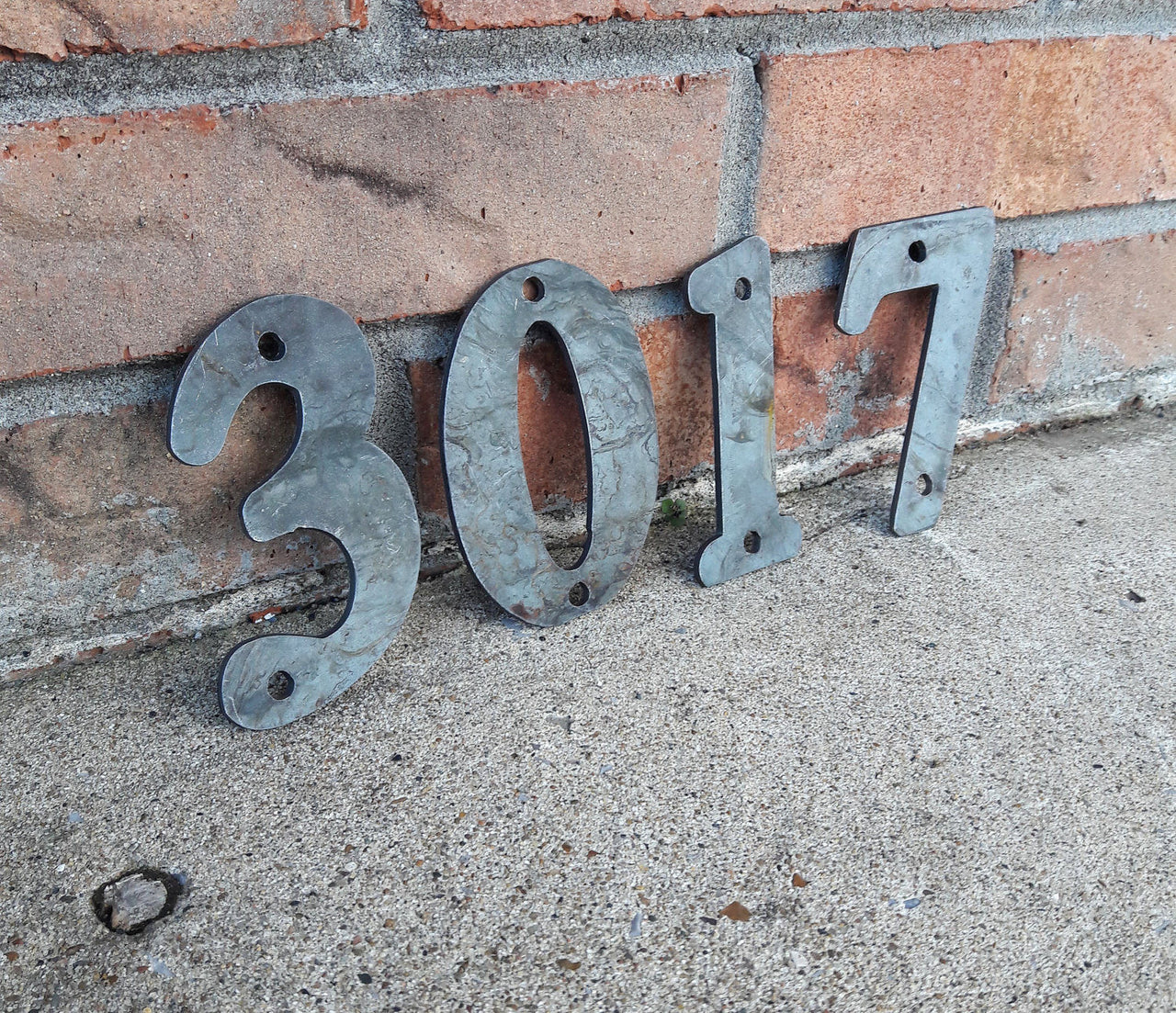 Raw Metal House Address Numbers - Individual Numbers for House or Business