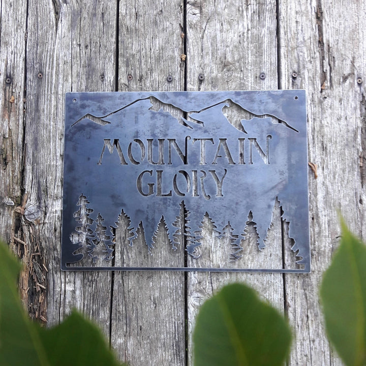 Personalized Metal Mountain Welcome Sign