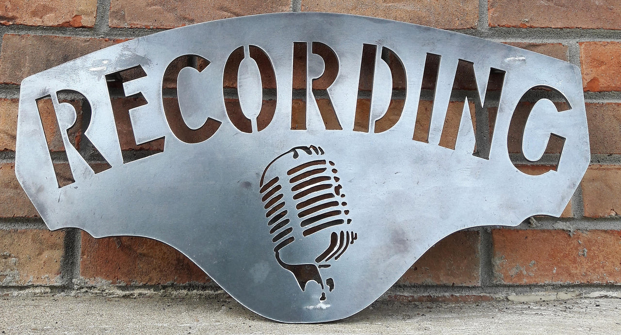 Recording Sign- Personalized Metal Sign, Custom Metal Sign – Maker Table