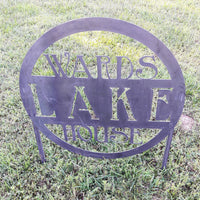 Thumbnail for Metal Planter Sign - Personalized Metal Lake House Address with Stakes