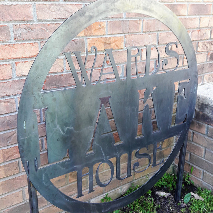 Personalized Metal Address Sign with Stakes
