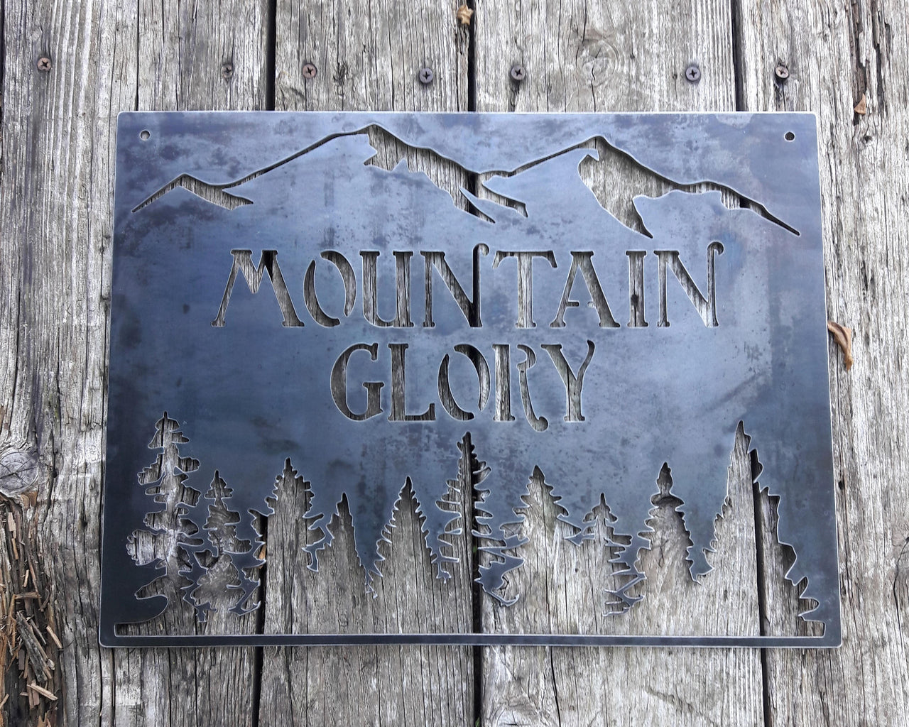 Mountainside Inn Sign Custom Metal Mountain Sign - Personalized Mountain Glory Plaque With ...