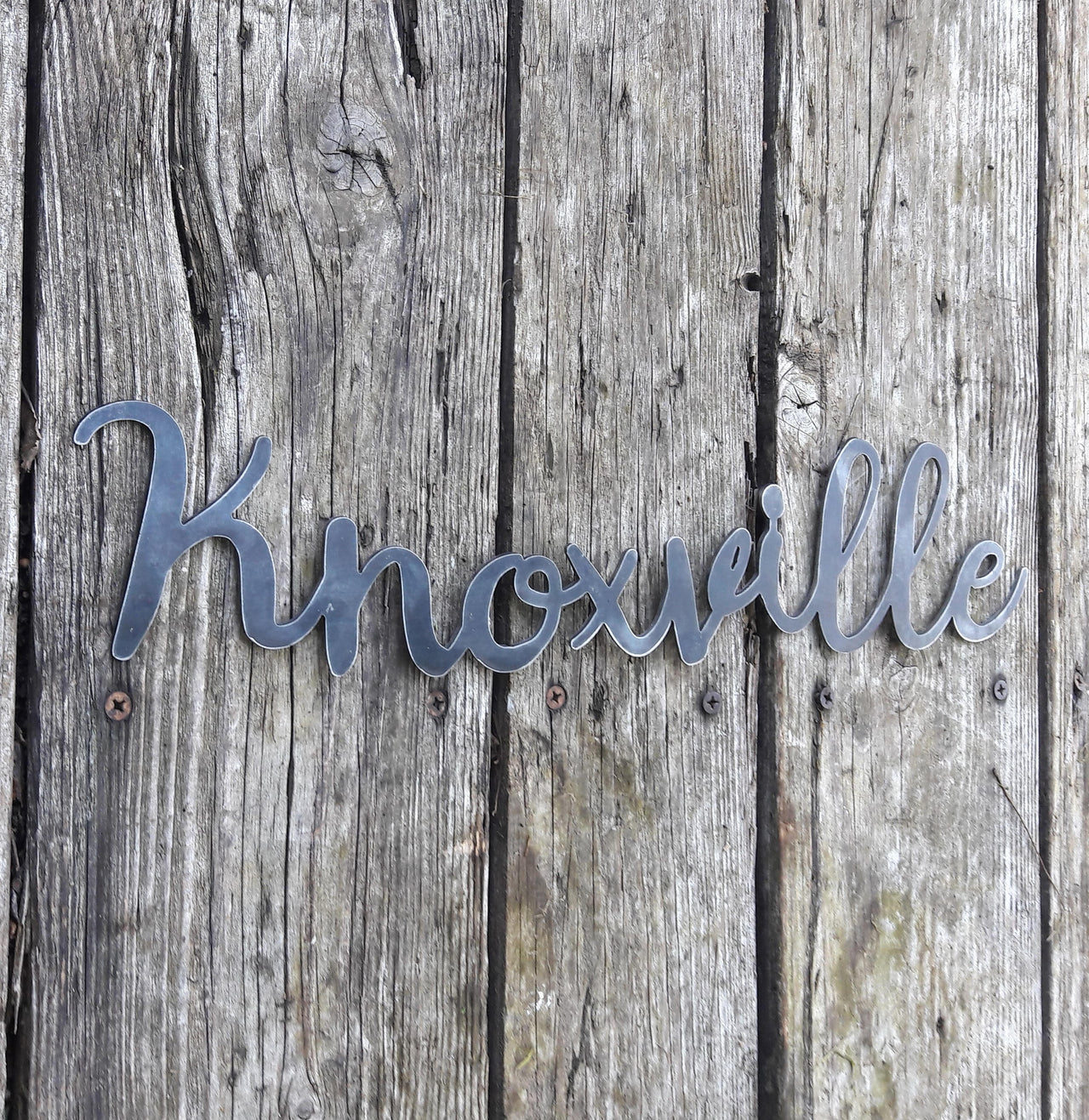 Metal Knoxville Sign - Cursive Word Wall Decor - Tennessee Art