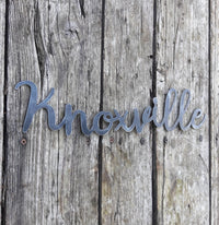 Thumbnail for Metal Knoxville Sign - Cursive Word Wall Decor - Tennessee Art