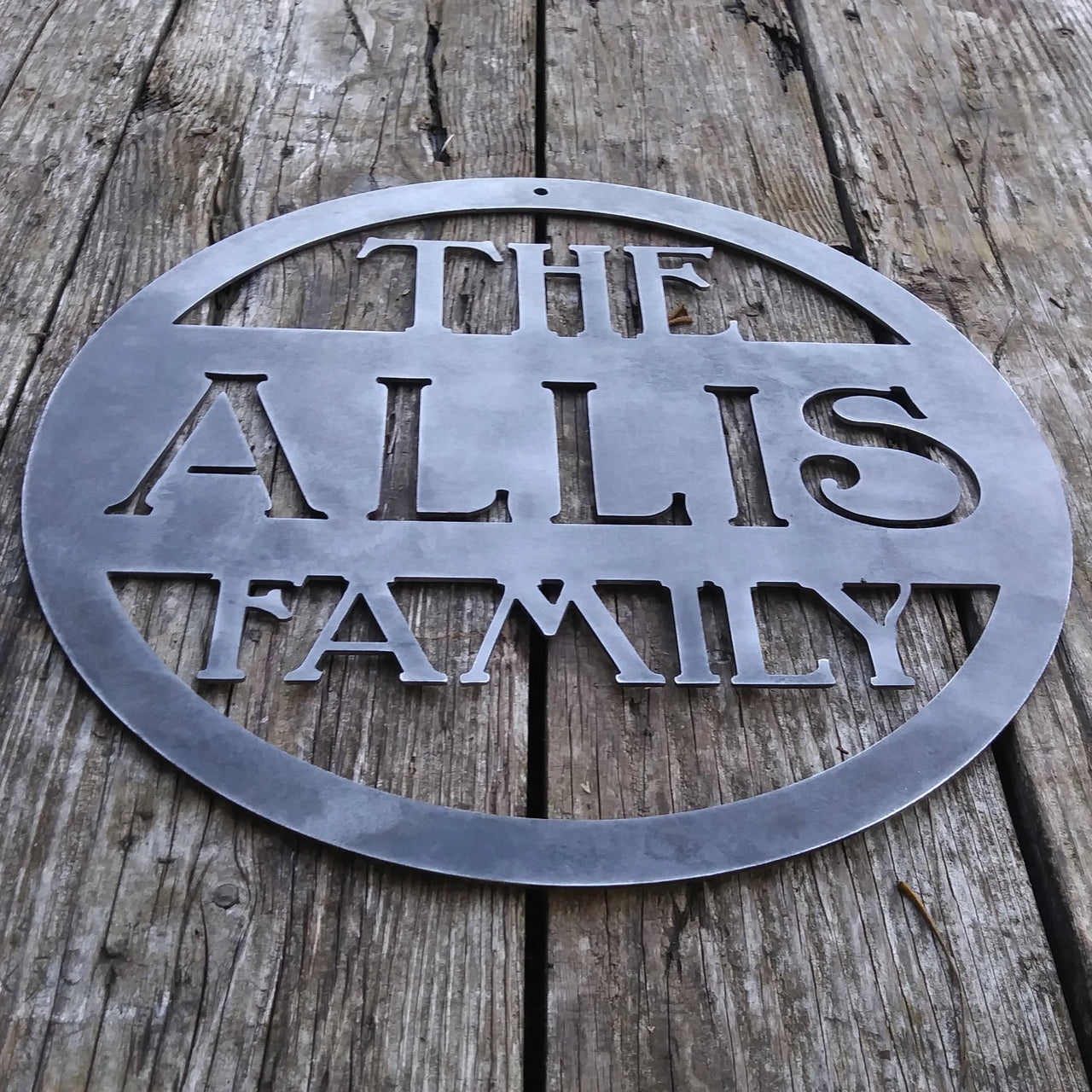 Personalized Metal Family Sign - Wedding Gift - Last Name Home Wall Art - 11th Anniversary Steel
