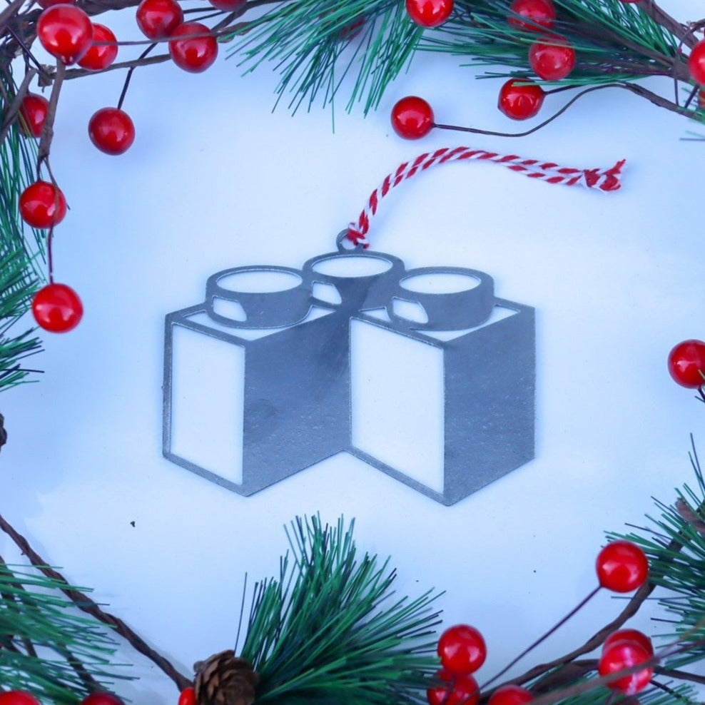 Building Block Christmas Ornament - Holiday Stocking Stuffer Gift - Tree Home Decor