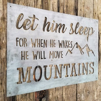 Thumbnail for They Will Move Mountains - Metal Nursery Sign - Mountain Inspiration Quote