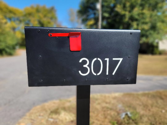 Large Steel Mailbox - Personalized House Number - Waterproof