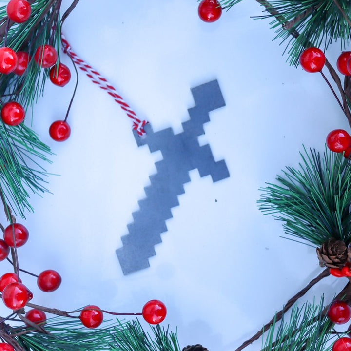 Video Game Sword Christmas Ornament - Holiday Stocking Stuffer Gift - Tree Home Decor
