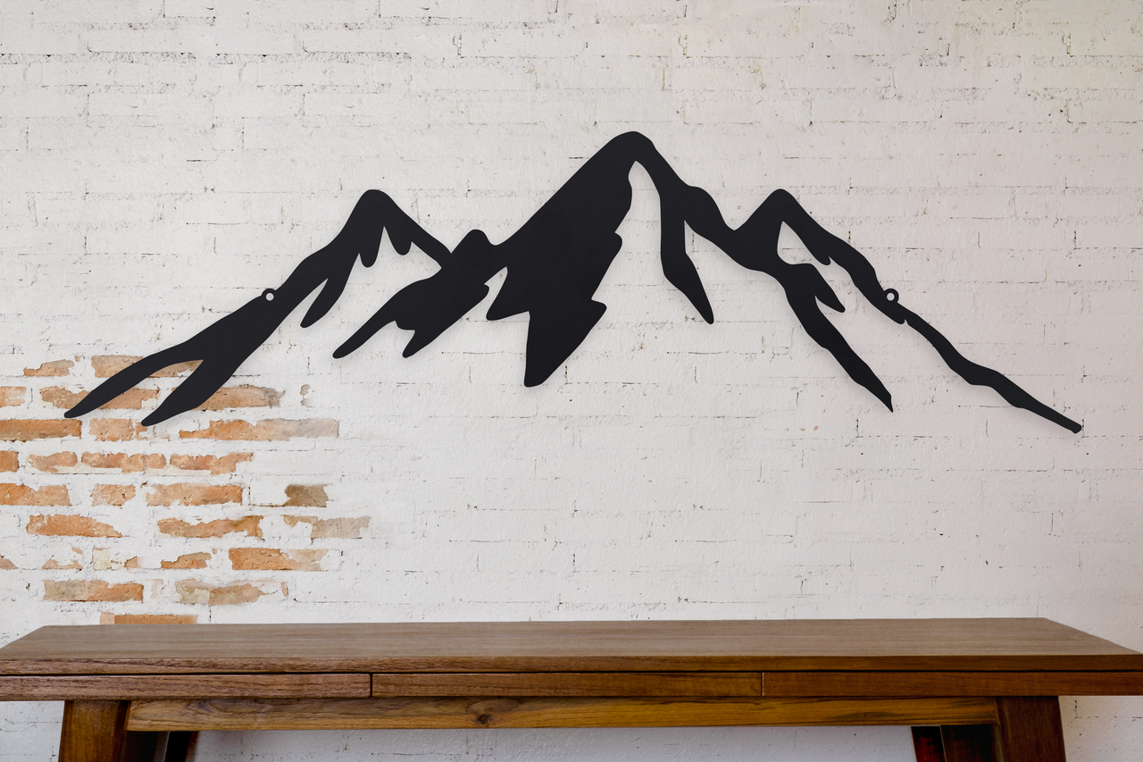 Mountain Peak Sign - Mountain Silhouette - Mountain Wall Art