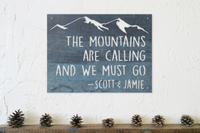 Thumbnail for Couple's Mountain Sign - Custom Metal Wedding Sign - Outdoor Adventure Wall Art