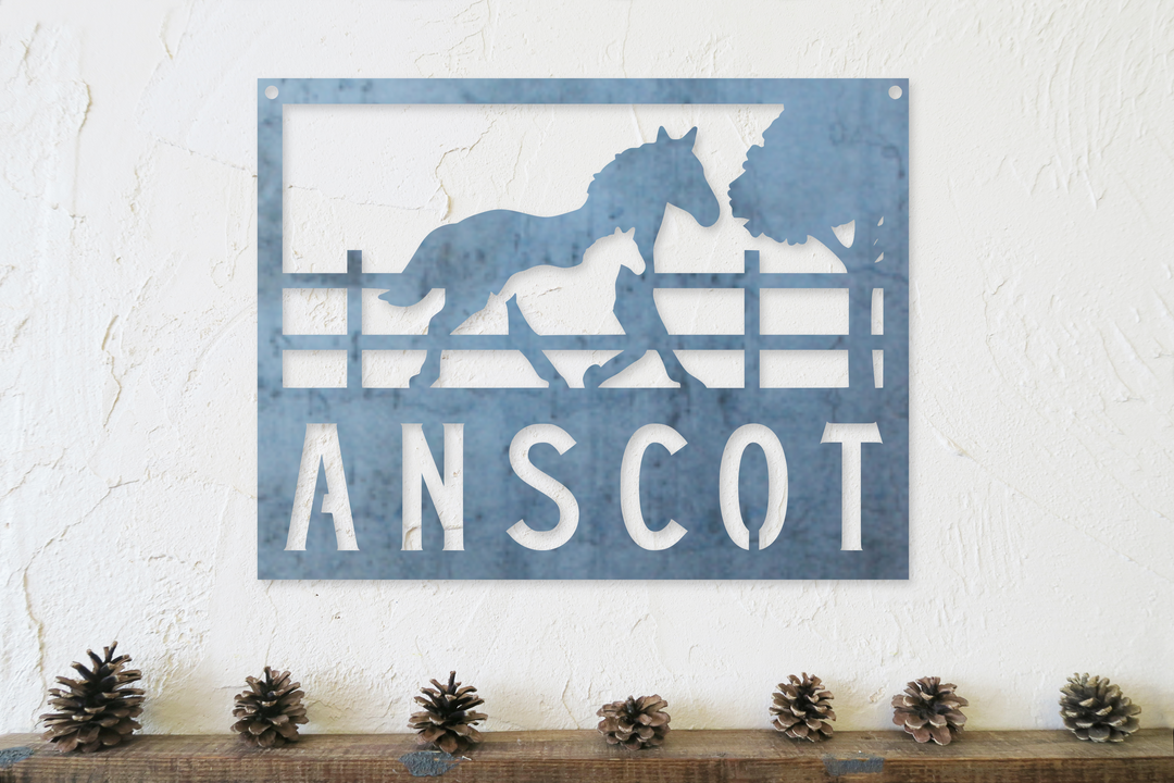 Personalized Metal Horse and Filly Farmhouse Signs