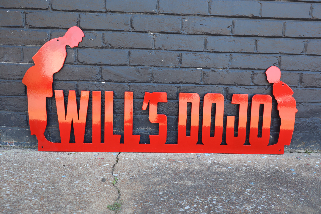Personalized Metal Dojo Name Sign - Custom Home Gym Wall Art