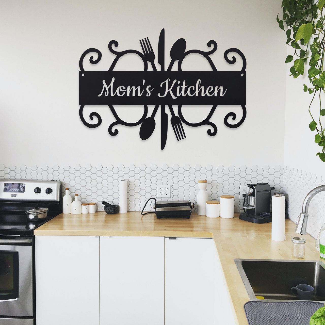 Mother s Day Custom Kitchen Sign Your Custom Text Cutlery Wall