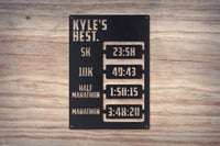 Thumbnail for Running Milestone Sign - Personal Best Record Tracker - 3K, 5K, Half Marathon, Marathon