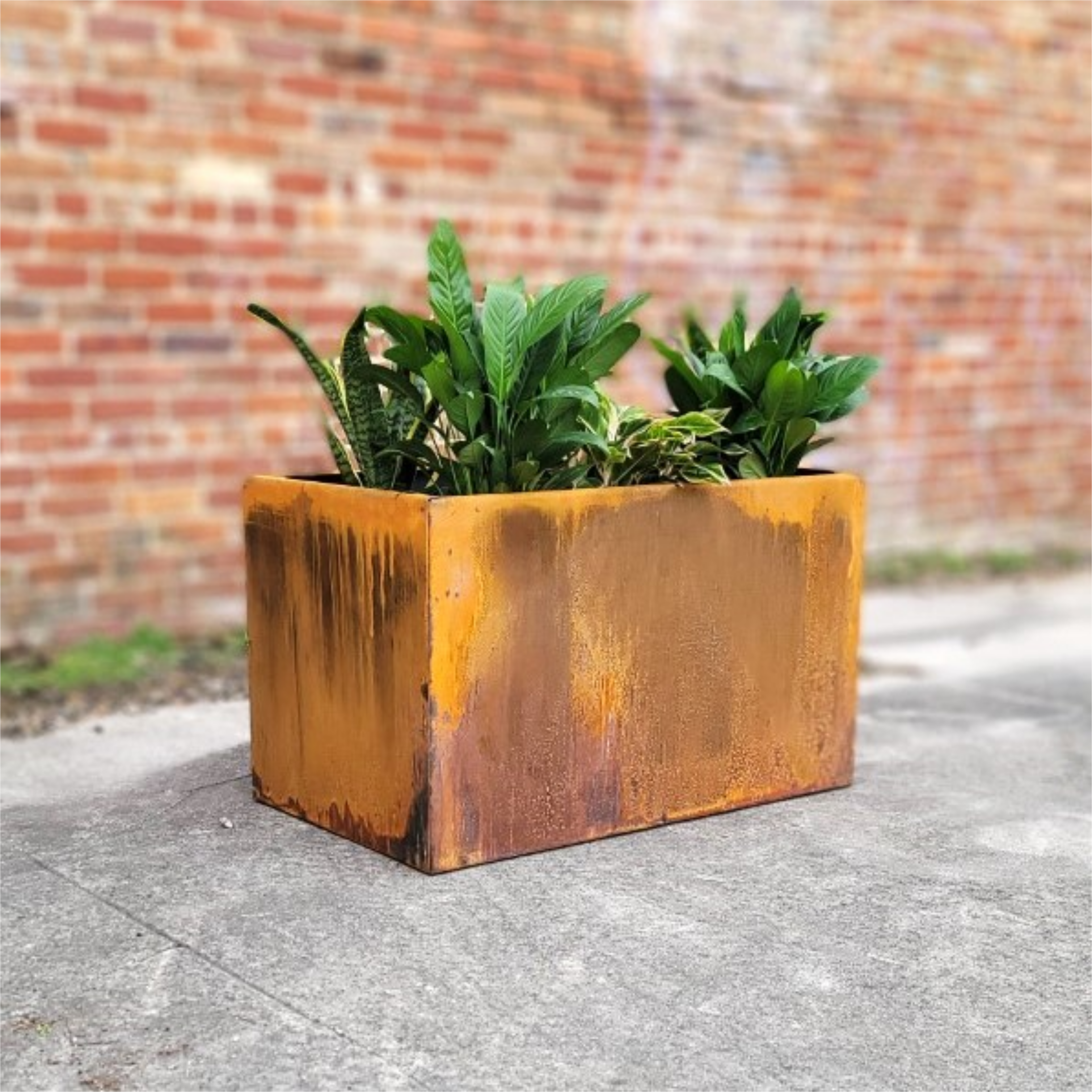 36x22x22 Steel Planter Box – Large Outdoor Garden Bed – Pre-Rusted
